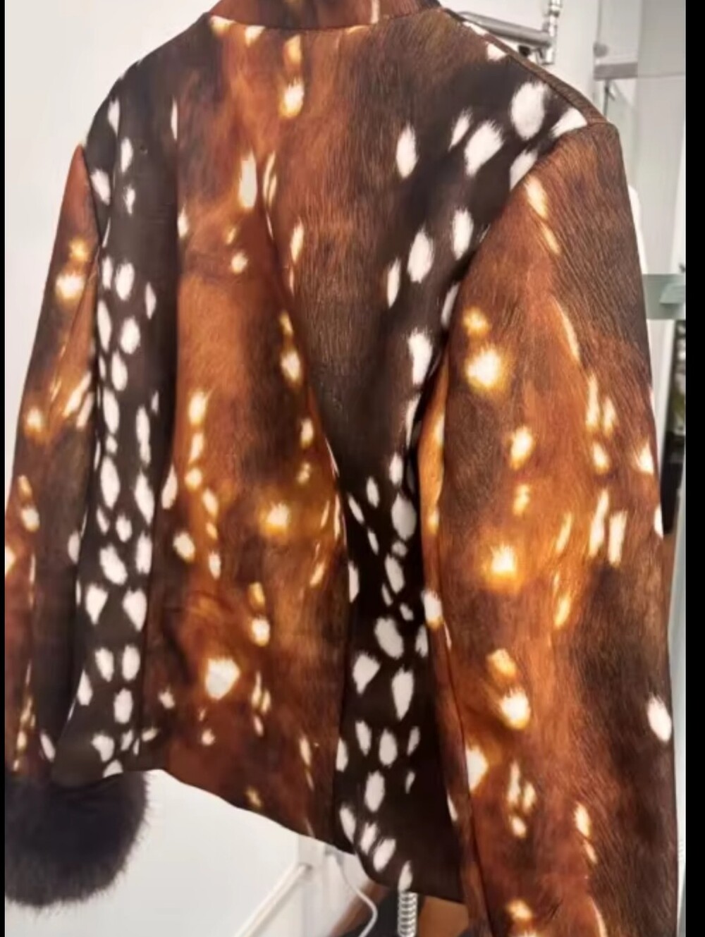 Street Leopard Print Cuffs Jacket Women Stand Collar Full Sleeve Buttons - Picture 5 of 9